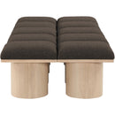 Meridian Pavilion Brown Boucle Fabric Bench IMAGE 4