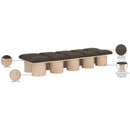 Meridian Pavilion Brown Boucle Fabric Bench IMAGE 6