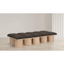 Meridian Pavilion Brown Boucle Fabric Bench IMAGE 2