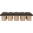 Meridian Pavilion Brown Boucle Fabric Bench IMAGE 3