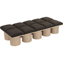 Meridian Pavilion Brown Boucle Fabric Bench IMAGE 5