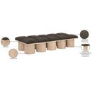 Meridian Pavilion Brown Boucle Fabric Bench IMAGE 7