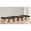 Meridian Pavilion Brown Boucle Fabric Bench IMAGE 2