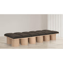Meridian Pavilion Brown Boucle Fabric Bench IMAGE 2