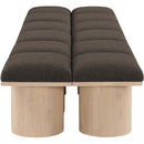 Meridian Pavilion Brown Boucle Fabric Bench IMAGE 4