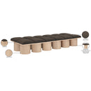 Meridian Pavilion Brown Boucle Fabric Bench IMAGE 7