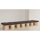 Meridian Pavilion Brown Boucle Fabric Bench IMAGE 2