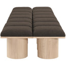 Meridian Pavilion Brown Boucle Fabric Bench IMAGE 4