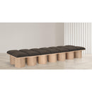 Meridian Pavilion Brown Boucle Fabric Bench IMAGE 2
