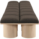 Meridian Pavilion Brown Boucle Fabric Bench IMAGE 4