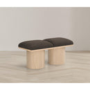 Meridian Pavilion Brown Boucle Fabric Bench IMAGE 2