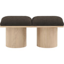 Meridian Pavilion Brown Boucle Fabric Bench IMAGE 3