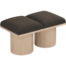 Meridian Pavilion Brown Boucle Fabric Bench IMAGE 5