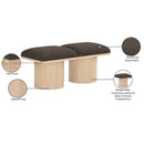 Meridian Pavilion Brown Boucle Fabric Bench IMAGE 7