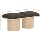 Meridian Pavilion Brown Boucle Fabric Bench IMAGE 8