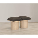 Meridian Pavilion Brown Boucle Fabric Bench IMAGE 2