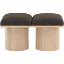 Meridian Pavilion Brown Boucle Fabric Bench IMAGE 3