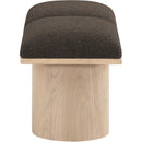 Meridian Pavilion Brown Boucle Fabric Bench IMAGE 4