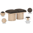 Meridian Pavilion Brown Boucle Fabric Bench IMAGE 6