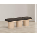 Meridian Pavilion Brown Boucle Fabric Bench IMAGE 2