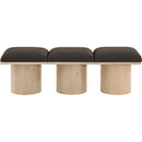 Meridian Pavilion Brown Boucle Fabric Bench IMAGE 3