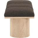 Meridian Pavilion Brown Boucle Fabric Bench IMAGE 4