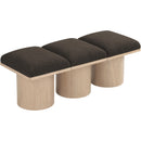Meridian Pavilion Brown Boucle Fabric Bench IMAGE 5