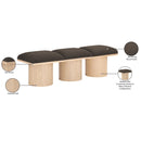 Meridian Pavilion Brown Boucle Fabric Bench IMAGE 7