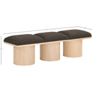 Meridian Pavilion Brown Boucle Fabric Bench IMAGE 8