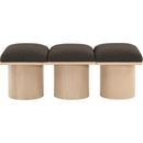 Meridian Pavilion Brown Boucle Fabric Bench IMAGE 3