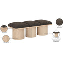 Meridian Pavilion Brown Boucle Fabric Bench IMAGE 6