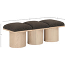 Meridian Pavilion Brown Boucle Fabric Bench IMAGE 7