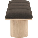 Meridian Pavilion Brown Boucle Fabric Bench IMAGE 4