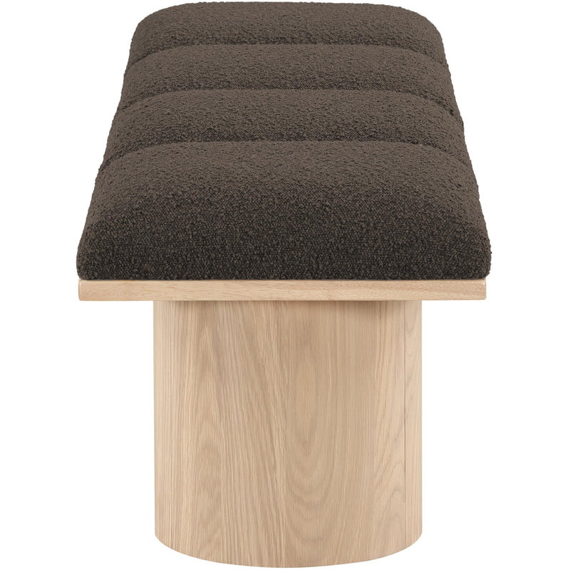Meridian Pavilion Brown Boucle Fabric Bench IMAGE 4