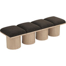 Meridian Pavilion Brown Boucle Fabric Bench IMAGE 5
