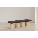 Meridian Pavilion Brown Boucle Fabric Bench IMAGE 2