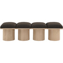 Meridian Pavilion Brown Boucle Fabric Bench IMAGE 3