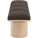 Meridian Pavilion Brown Boucle Fabric Bench IMAGE 4