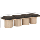 Meridian Pavilion Brown Boucle Fabric Bench IMAGE 7