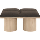 Meridian Pavilion Brown Boucle Fabric Bench IMAGE 3