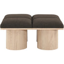 Meridian Pavilion Brown Boucle Fabric Bench IMAGE 4