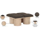 Meridian Pavilion Brown Boucle Fabric Bench IMAGE 6