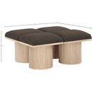 Meridian Pavilion Brown Boucle Fabric Bench IMAGE 7