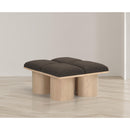 Meridian Pavilion Brown Boucle Fabric Bench IMAGE 2