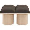 Meridian Pavilion Brown Boucle Fabric Bench IMAGE 3