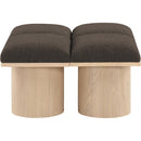 Meridian Pavilion Brown Boucle Fabric Bench IMAGE 4