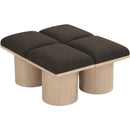 Meridian Pavilion Brown Boucle Fabric Bench IMAGE 5