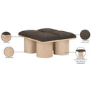 Meridian Pavilion Brown Boucle Fabric Bench IMAGE 7