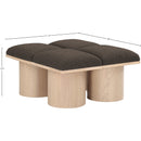 Meridian Pavilion Brown Boucle Fabric Bench IMAGE 8