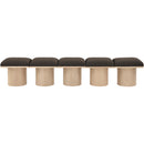 Meridian Pavilion Brown Boucle Fabric Bench IMAGE 3